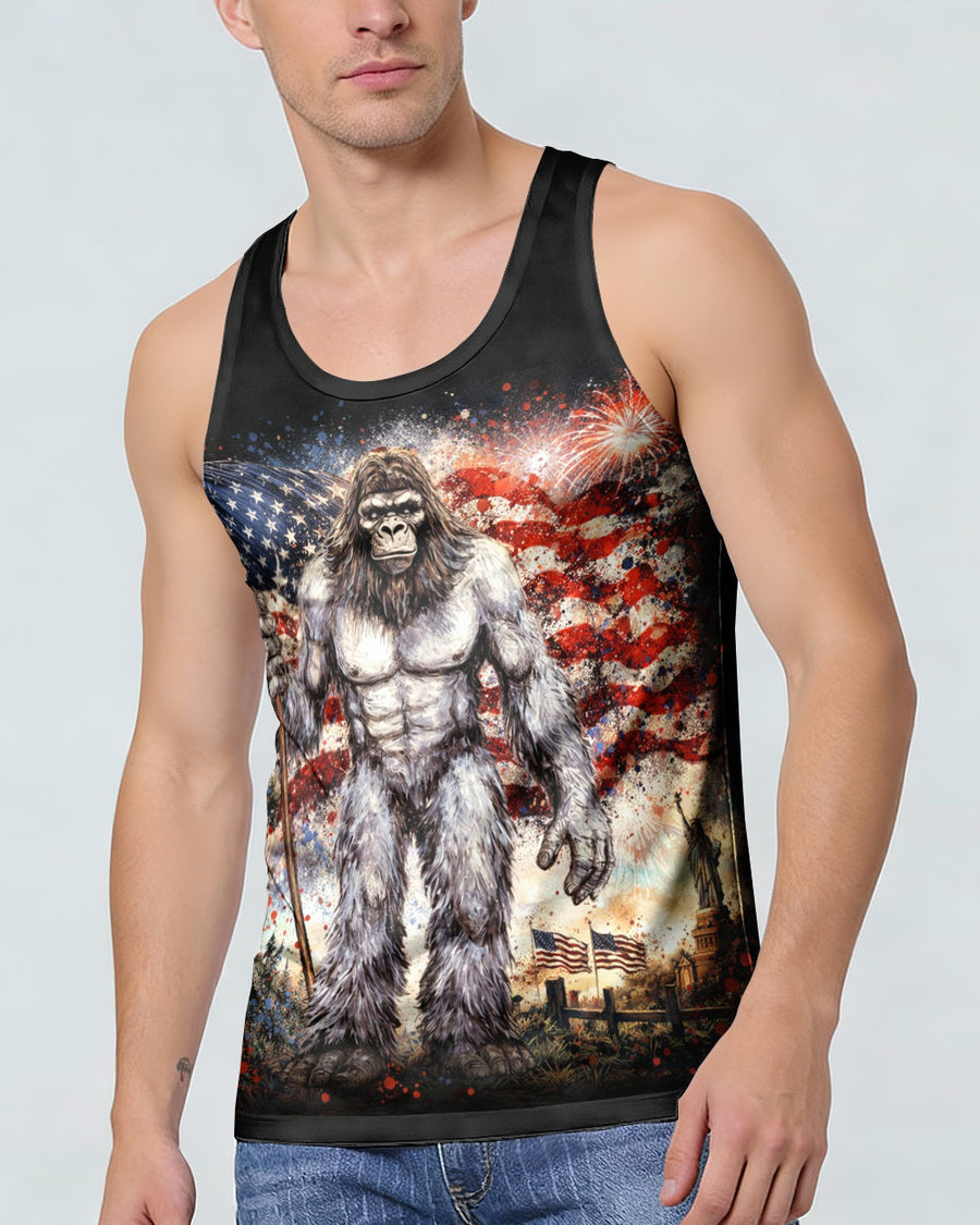 BIGFOOT FIREWORK STARS AND STRIPES ALL OVER PRINT SHIRT