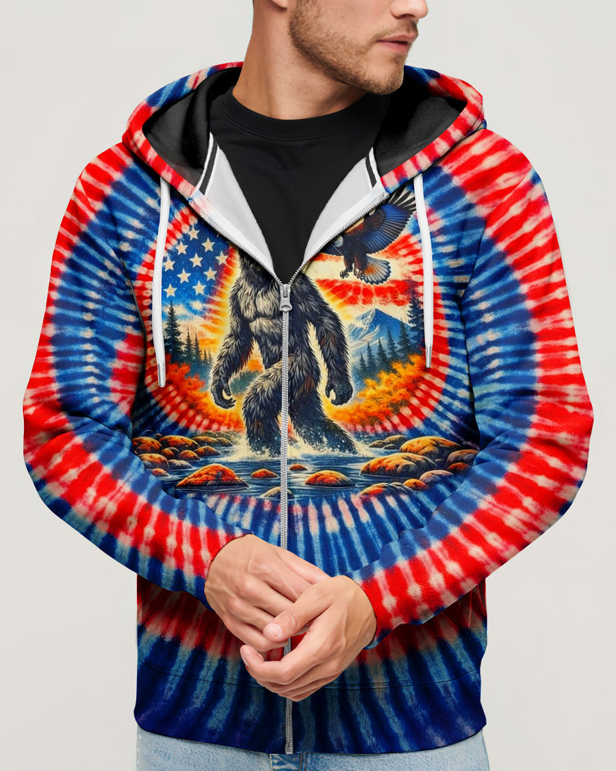 BIGFOOT EAGLE RED WHITE & BLUE SWIRL ALL OVER PRINT SHIRT