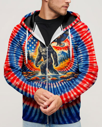 BIGFOOT EAGLE RED WHITE & BLUE SWIRL ALL OVER PRINT SHIRT