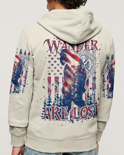 NOT ALL WHO WANDER ARE LOST BIGFOOT ALL OVER PRINT