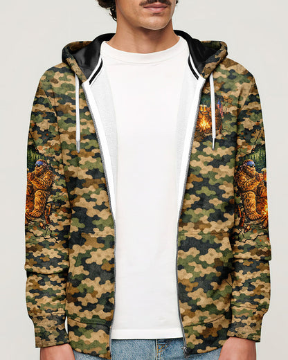 MAKING MEMORIES ONE CAMPFIRE AT A TIME BIGFOOT CAMOUFLAGE ALL OVER PRINT SHIRT