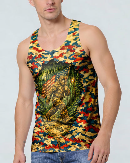 BIGFOOT WITH FLAG CAMOUFLAGE ALL OVER PRINT SHIRT
