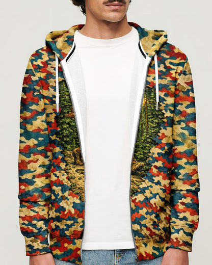 BIGFOOT WITH FLAG CAMOUFLAGE ALL OVER PRINT SHIRT