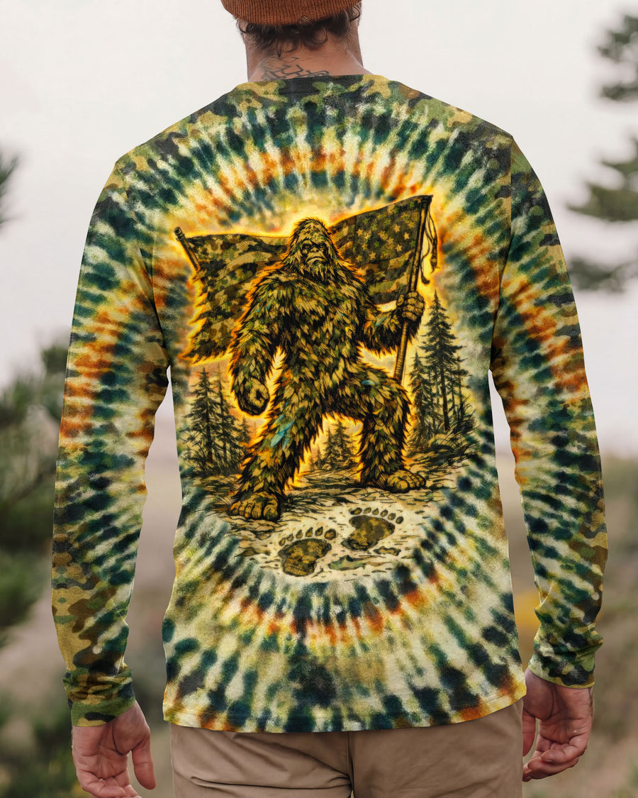 BIGFOOT WITH FLAG CAMOUFLAGE ALL OVER PRINT SHIRT