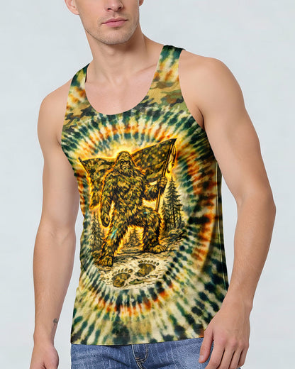 BIGFOOT WITH FLAG CAMOUFLAGE ALL OVER PRINT SHIRT