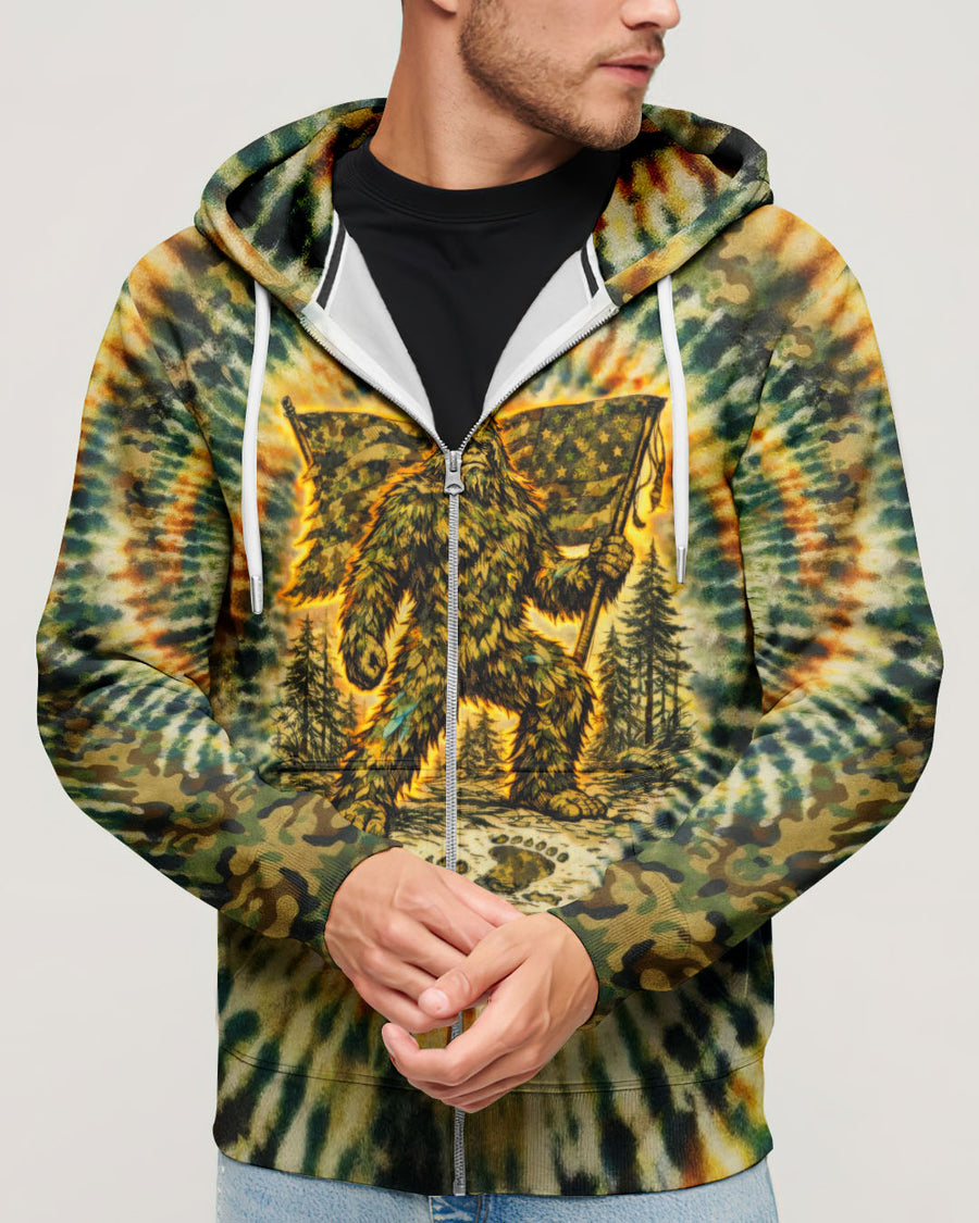 BIGFOOT WITH FLAG CAMOUFLAGE ALL OVER PRINT SHIRT