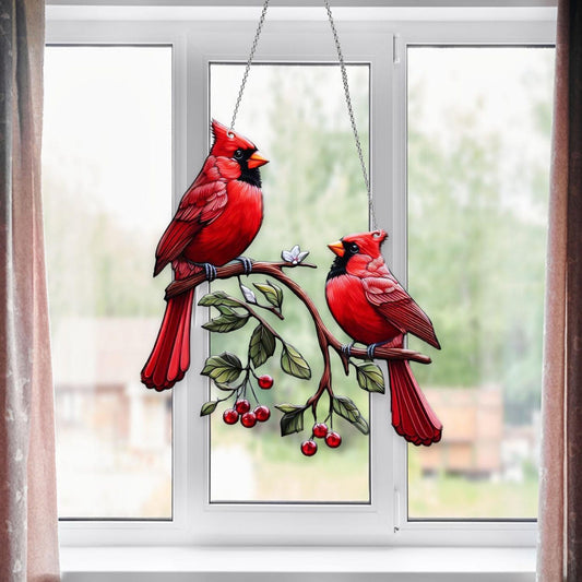 Cardinals Acrylic Window Hangings - Home Decor