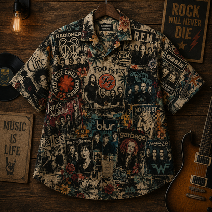 Alternative Rock Hawaiian Shirt - Vintage Rock Music Fan Gift