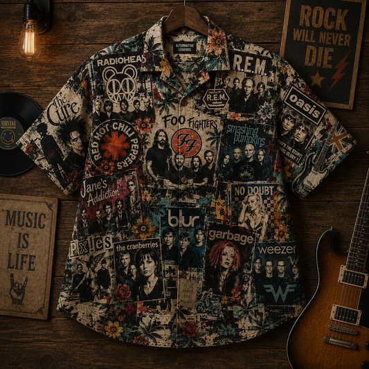 Alternative Rock Hawaiian Shirt - Vintage Rock Music Fan Gift