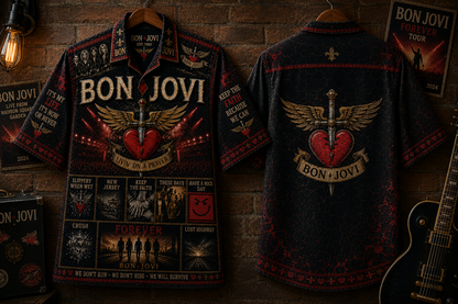 Bon Jovi Hawaiian Shirt - Vintage Music Rock Fan Gift