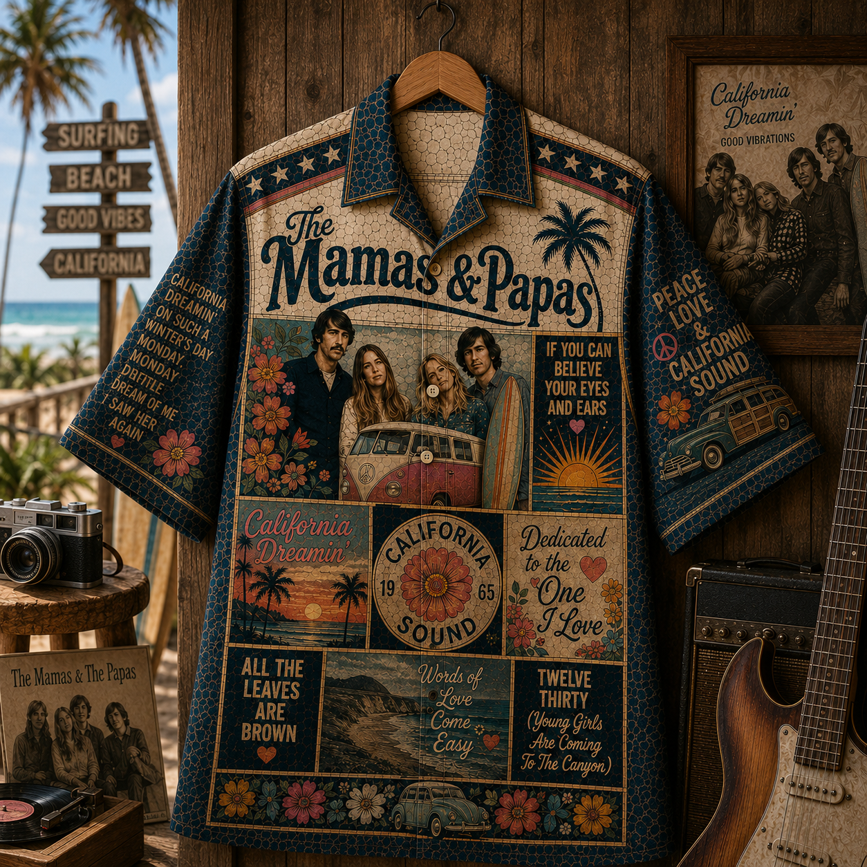 The Mamas & The Papas Hawaiian Shirt - Vintage Music Fan Gift
