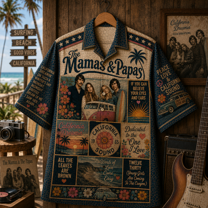 The Mamas & The Papas Hawaiian Shirt - Vintage Music Fan Gift