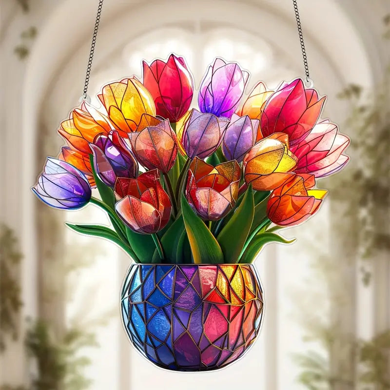 Tulips Flower Acrylic Window Hangings