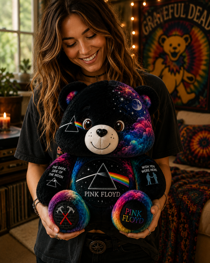 Pink Floyd Bear Custom Shaped Pillow – Gift for Pink Floyd Fans & Classic Rock Lovers