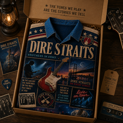 Dire Straits Hawaiian Shirt - Vintage Music Fan Gift