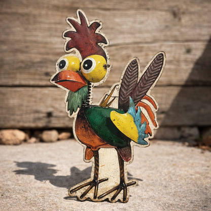 Funny Chicken Colorful Metal Sign
