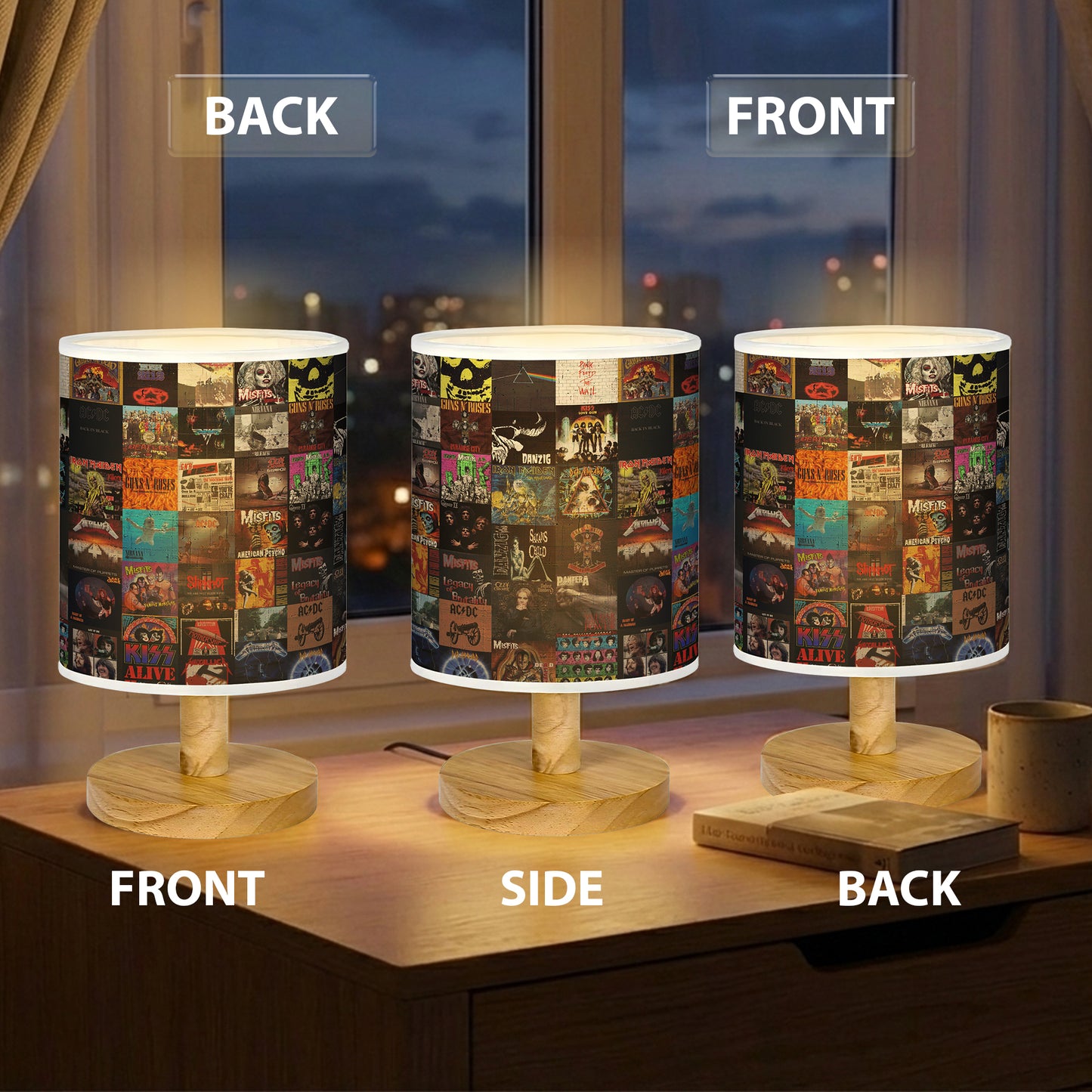 Classic Rock Retro Base Fabric Lamp, Vintage Rock Lamp for Music Lovers, Retro Home