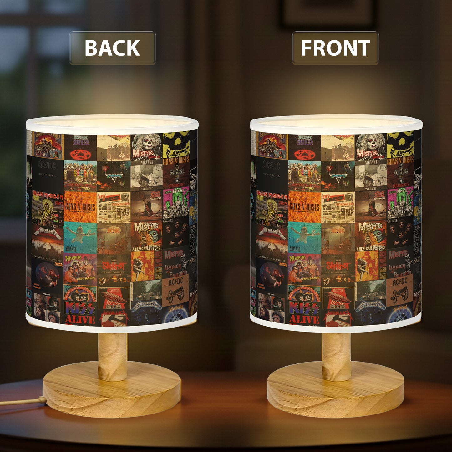 Classic Rock Retro Base Fabric Lamp, Vintage Rock Lamp for Music Lovers, Retro Home