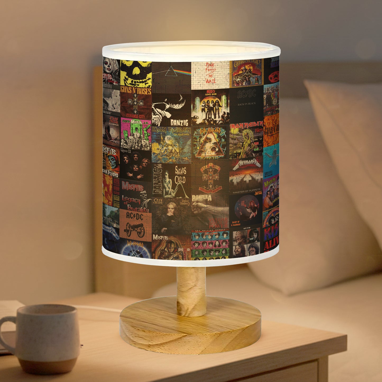 Classic Rock Retro Base Fabric Lamp, Vintage Rock Lamp for Music Lovers, Retro Home