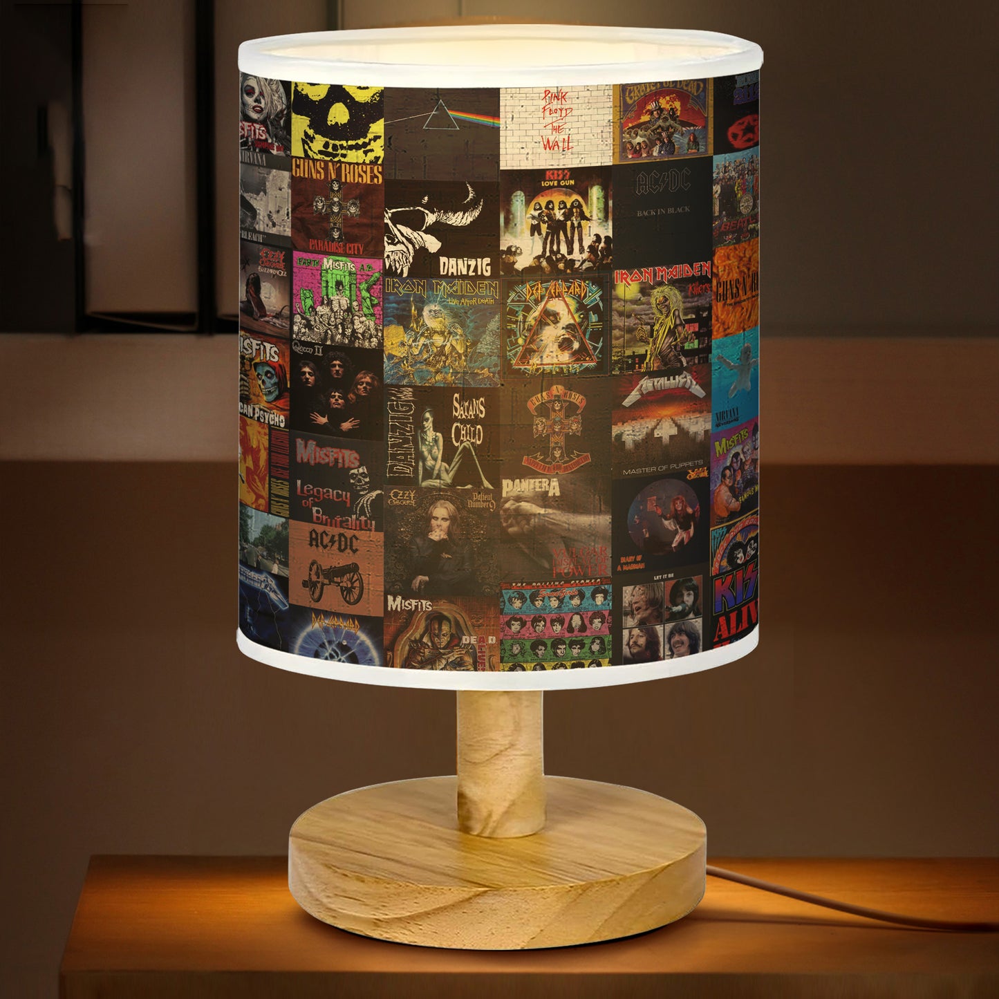 Classic Rock Retro Base Fabric Lamp, Vintage Rock Lamp for Music Lovers, Retro Home