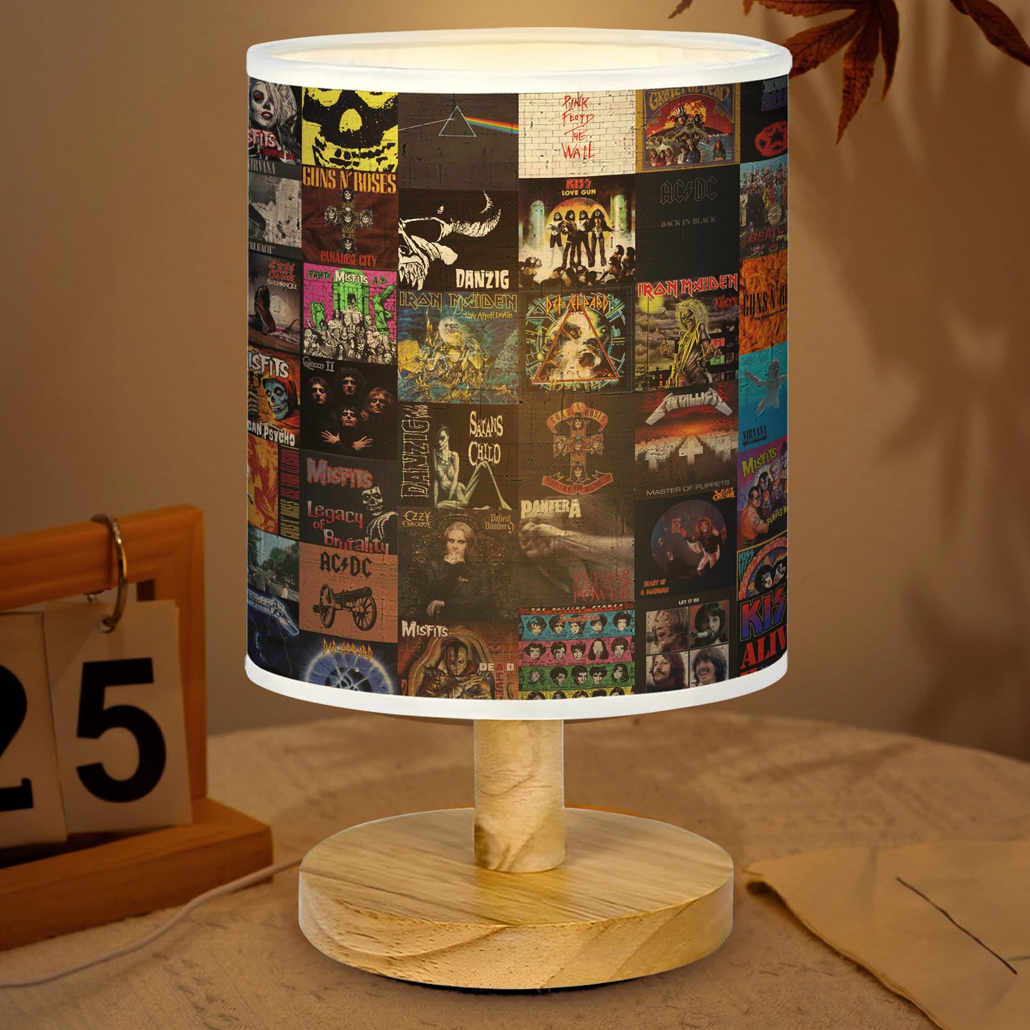 Classic Rock Retro Base Fabric Lamp, Vintage Rock Lamp for Music Lovers, Retro Home