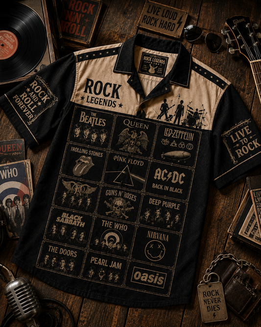 Classic Rock Hawaiian Shirt-  Vintage Music Rock Legend Fan Gift