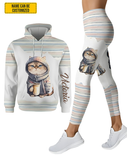 Cute Cat - Personalized Hoodie And Leggings