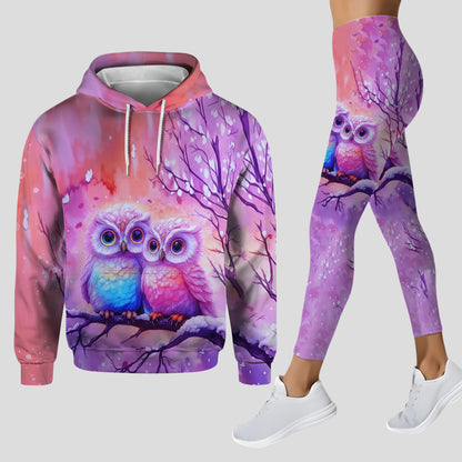 Couple Owl - Personalized Couple Hoodie and Leggings