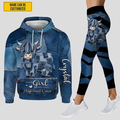 Just A Girl Who Love Cow - Personalized Cow Hoodie and Leggings