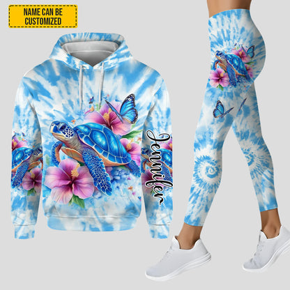 Turtle & Floral - Personalized Hoodie and Leggings
