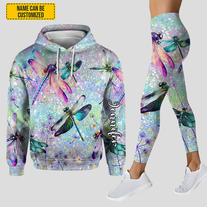 Dragonfly Sparkle - Personalized Hoodie And Leggings