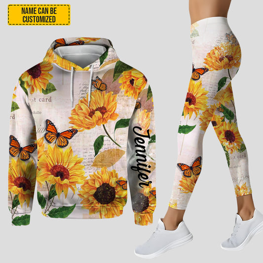 Personalized Sunflower Hoodie Leggings Set