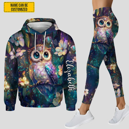 Personalized Beautiful Owl Hoodie and Leggings