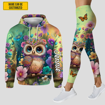 Owl Flowers - Personalized Hoodie and Leggings