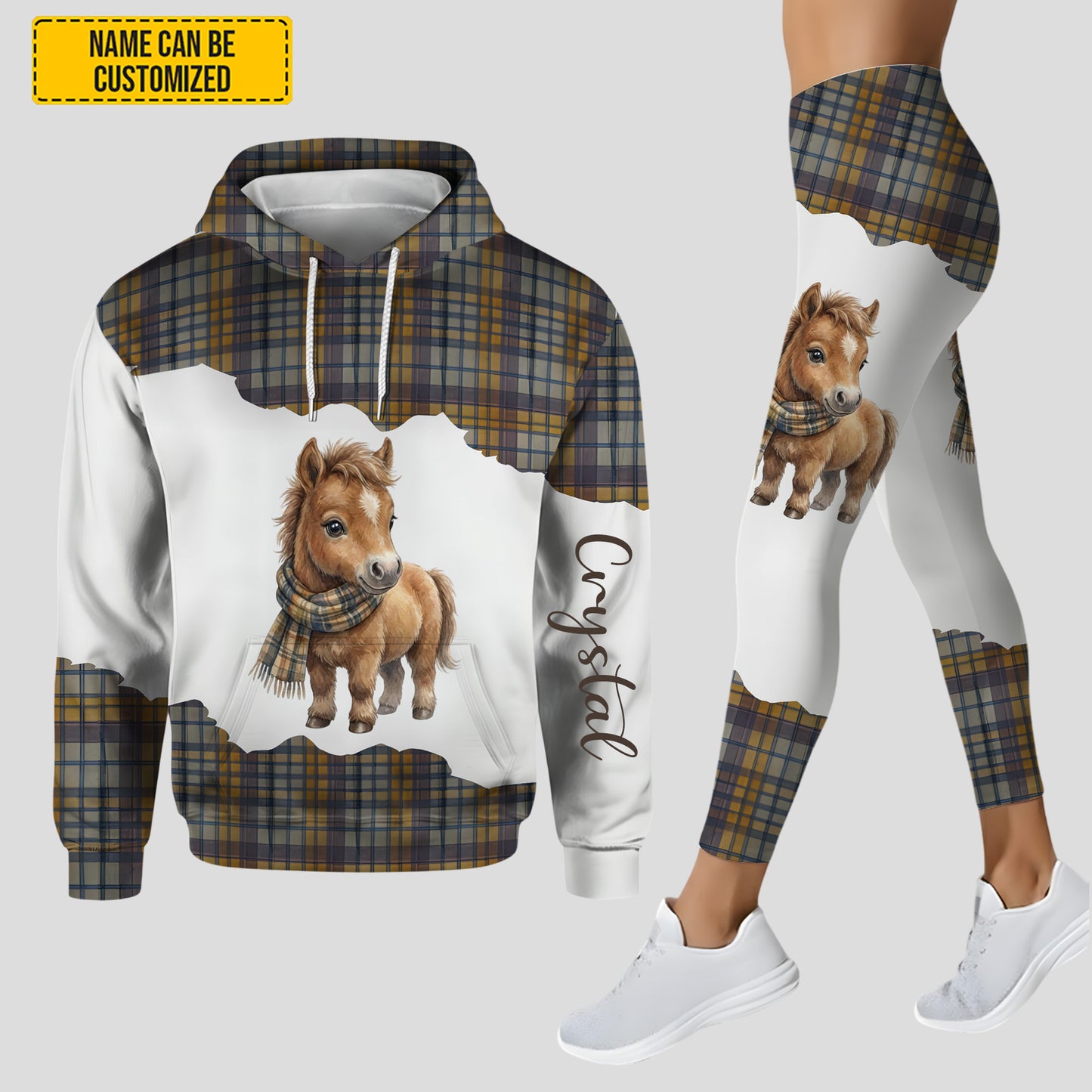 Personalized Cute Horse Hoodie and Leggings
