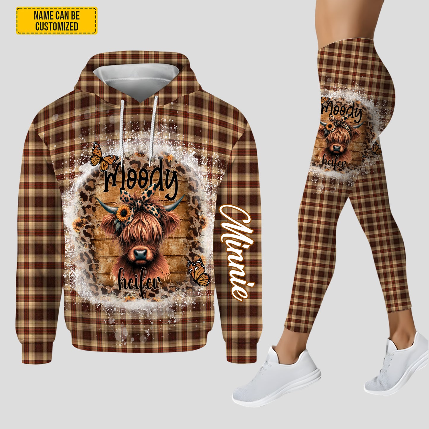 Love Highland Cow - Personalized Hoodie and Leggings