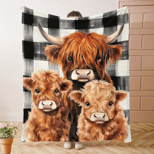 Cozy Christmas Cow Blanket - Perfect Holiday Gift