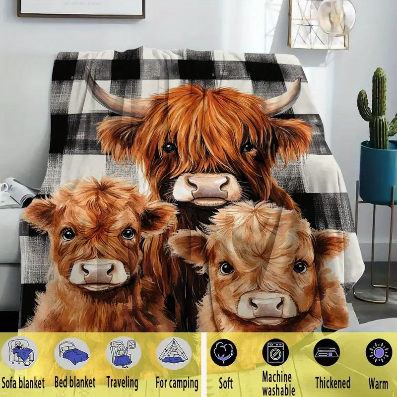 Cozy Christmas Cow Blanket - Perfect Holiday Gift