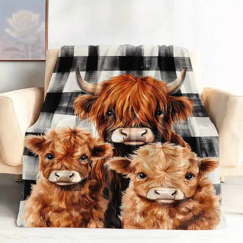 Cozy Christmas Cow Blanket - Perfect Holiday Gift