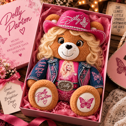 Dolly Parton Custom Shaped Bear Pillow – Country Music Inspired Gift for Dolly Parton Fans