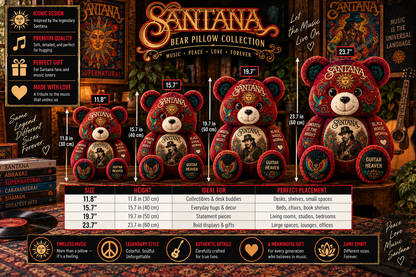 Santana Guitar Heaven Custom Shaped Pillow – Classic Rock Music Fan Gift