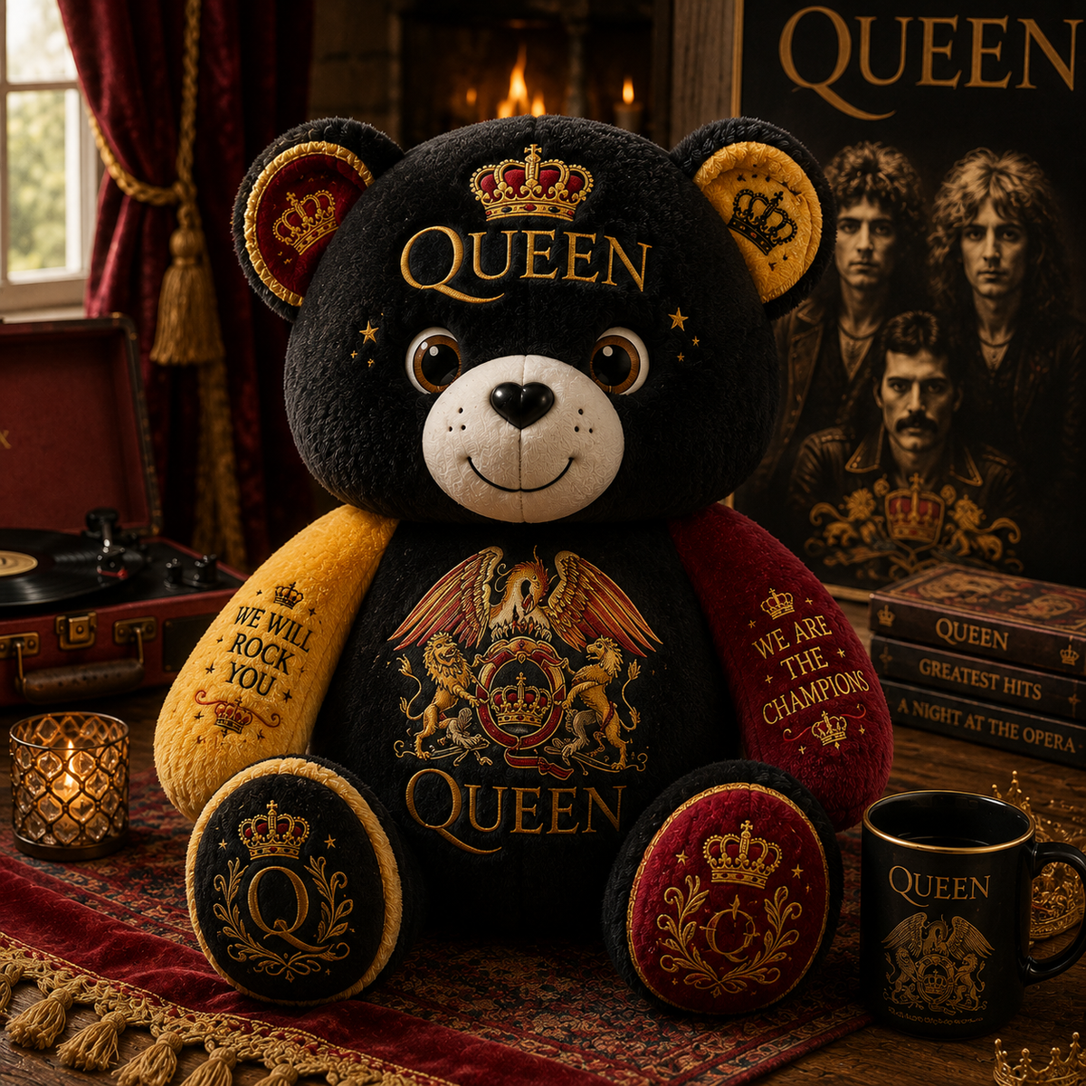 Queen Bear Custom Shaped Pillow – Gift for Classic Music Lover