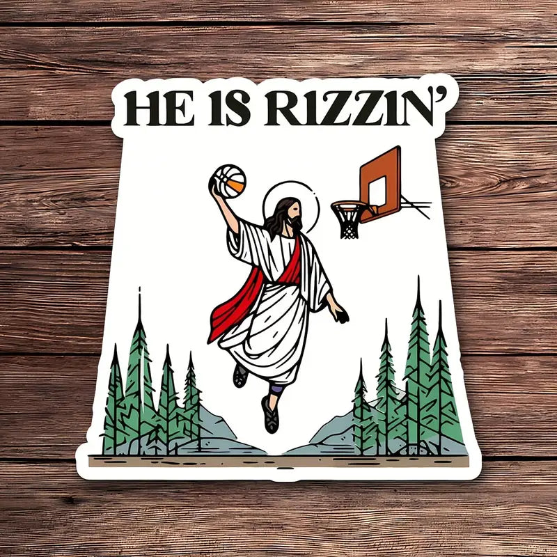 He Is Rizzin' - Jesus Sticker