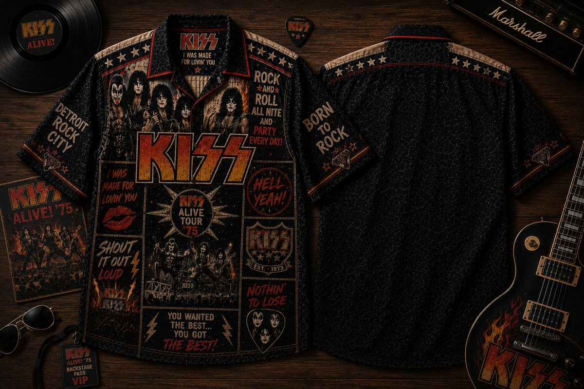 KISS Hawaiian Shirt - Vintage Music Fan Gift