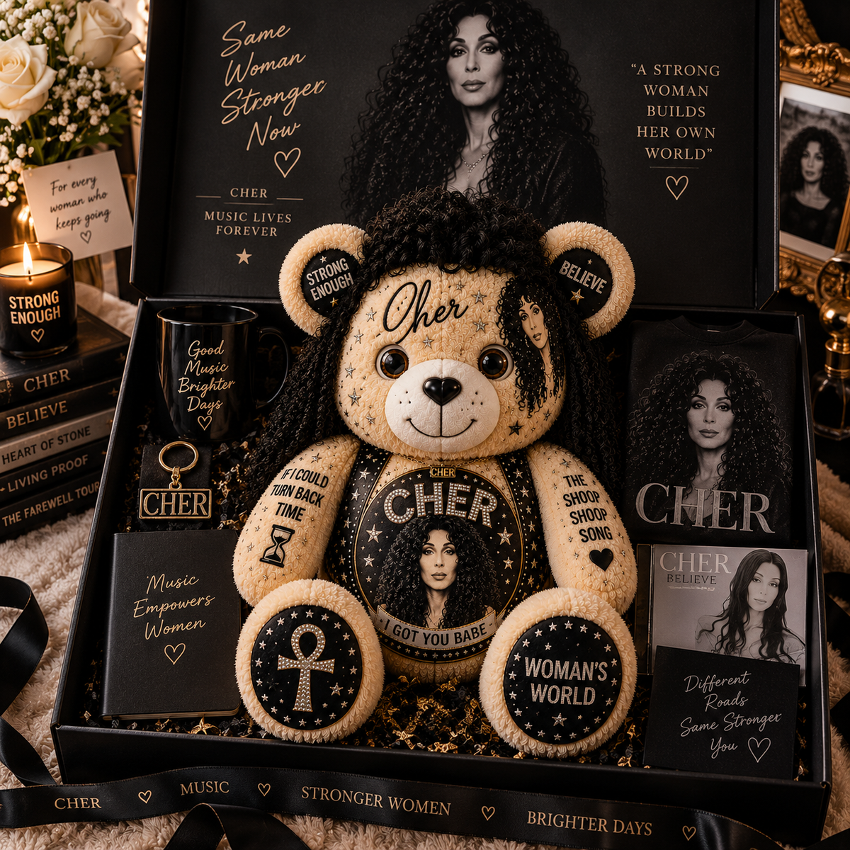 Cher Bear Custom Shaped Pillow – Classic Music Legend Gift