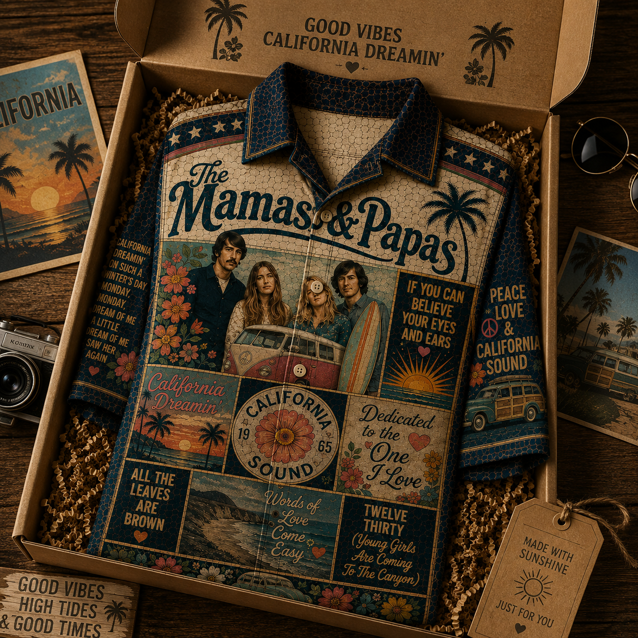 The Mamas & The Papas Hawaiian Shirt - Vintage Music Fan Gift
