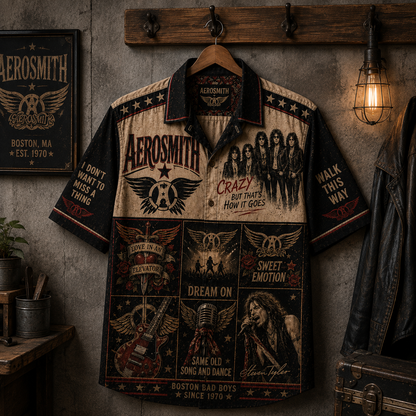 Aerosmith Hawaiian Shirt - Vintage Music Fan Gift