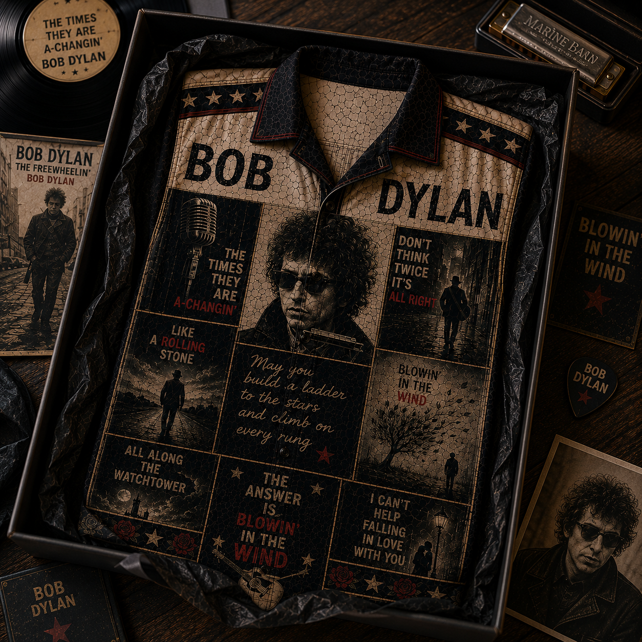 Bob Dylan Hawaiian Shirt - Vintage Music Fan Gift