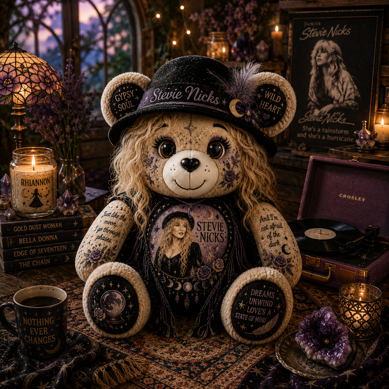 Stevie Nicks Bear Custom Shaped Pillow – Gift for Classic Music Lovers