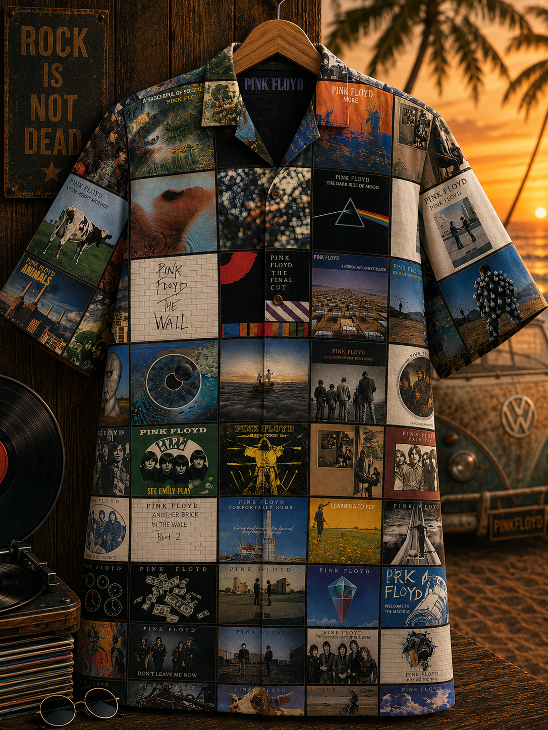 Pink Floyd Album Collection Hawaiian Shirt - Vintage Rock Music Fan Gift